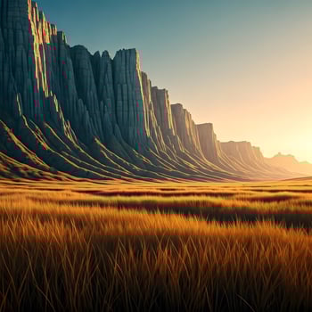 A desert landscape with tall mountains in the background photo
