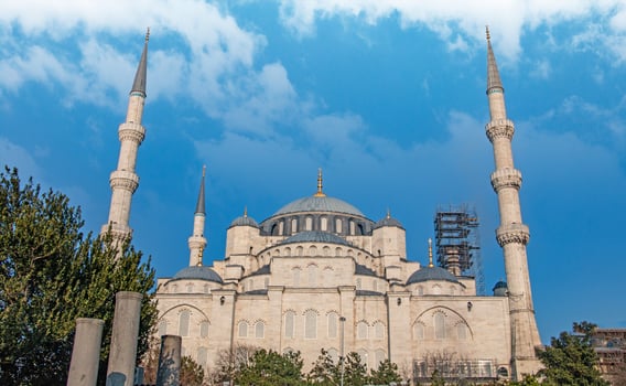 Blue Mosque in Istanbul with towering minarets photo