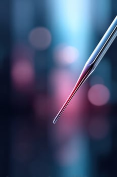 Vibrant colors surrounding a needle eye create a stunning and spacious backdrop for creative expression photo