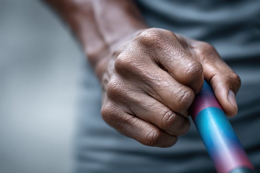 Strength and safety represented through hands gripping a colorful self-defense tool for empowerment photo