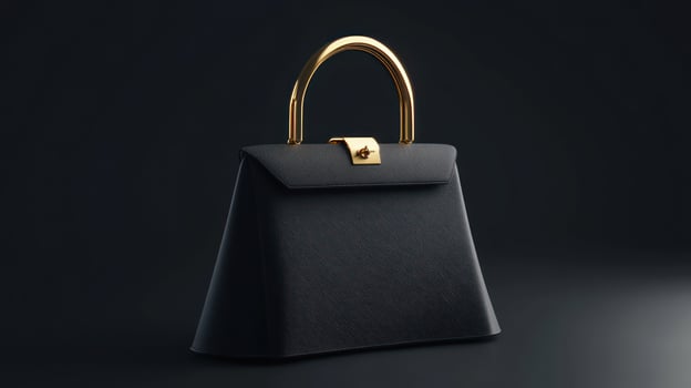 Dark handbag on dark background photo