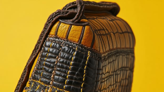 Close-up of a leather bag photo