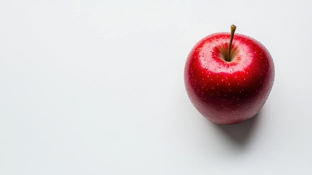 Red apple on white background photo