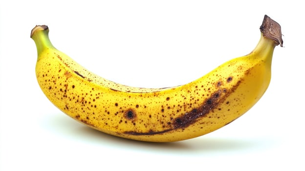 Ripe banana with blemishes photo
