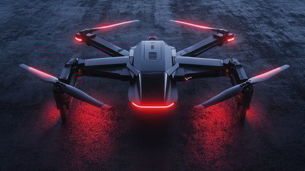 Modern drone on dark ground photo