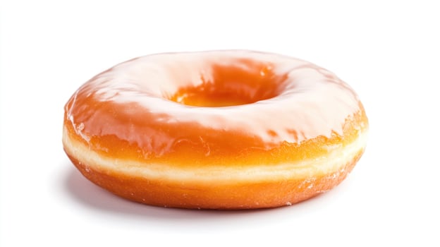 Glazed donut on white backgroundd photo