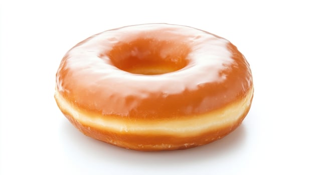 Glazed donut on white backgroun photo