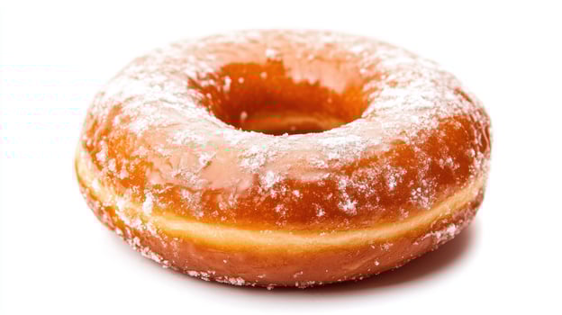 Glazed donut on white background photo