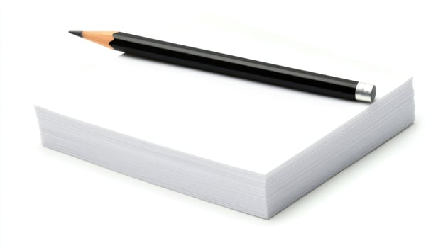 Blank paper and pencil photo