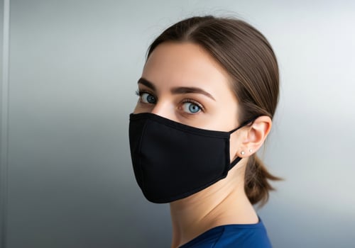 woman wearing a face mask photo
