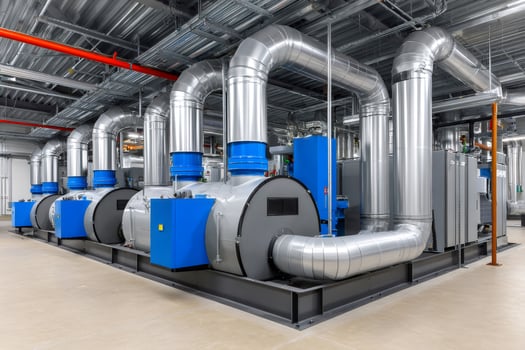 Industrial hvac system conditioning air in modern building photo
