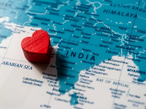 Heart symbolizing love for india map display travel urban aerial view culture photo