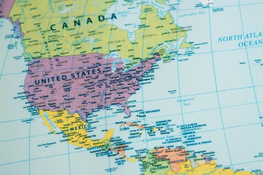 Detailed north america map united states canada mexico - educational geography resource photo
