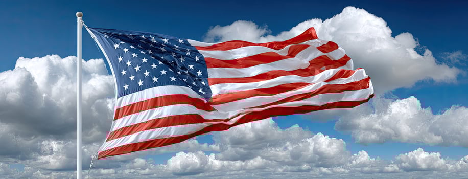 American flag on a cloudy day photo