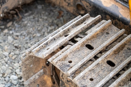Excavation equipment close-up construction site machinery outdoor ground level industrial importance photo
