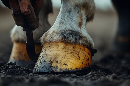 Horse Hoof Care Close-Up of Farrier Work for Equine Health photo