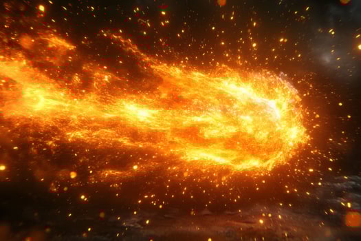 Fiery Meteor Streaking Through Starry Night Sky - Cosmic Exploration Concept photo