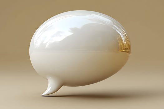 Minimalist 3D Speech Bubble Design for Communication and Technology Concepts photo