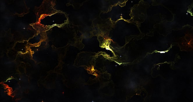 Cosmic Nebula in Deep Space Golden photo