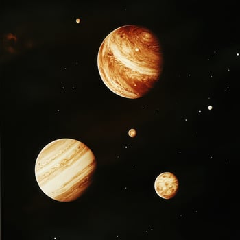 Giant planets orbiting in a cosmic landscape photo