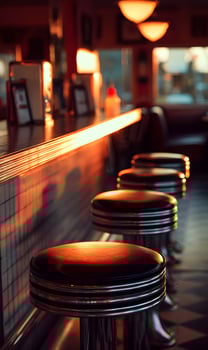 Sunlit Seats at the Diner A Vintage Vibe Invites You in for Comfort Food and Nostalgia photo
