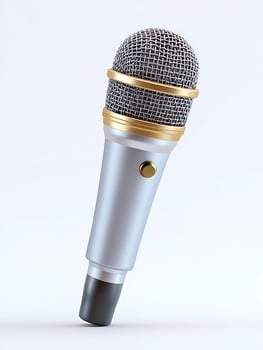 Vintage microphone on white background. photo
