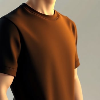 Black T-Shirt Mockup on Male Model, Realistic Short Sleeve Apparel Template for Fashion Design, Print on Demand, Branding Presentation, and Clothing Line Advertisement Display photo