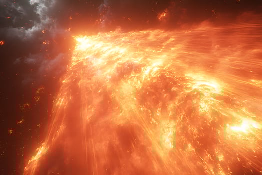 Dynamic Fiery Landscape Abstract Depiction of Volcanic Activity and Energy photo