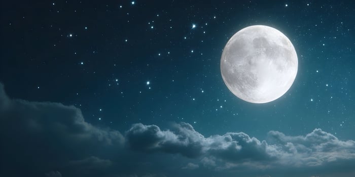 Full Moon Night Sky Clouds Background photo