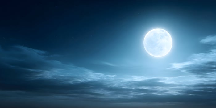 Full Moon Night Sky Cloudscape Starscape Nighttime Scene photo