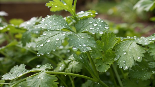 A plant with water droplets on it photo