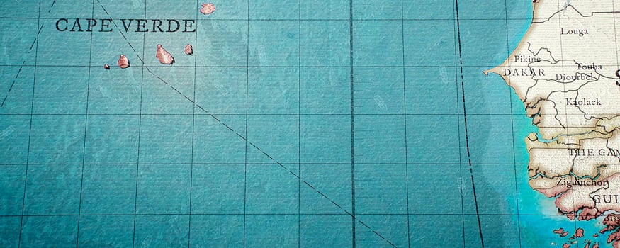 Detailed vintage map of the Cape Verde region. photo