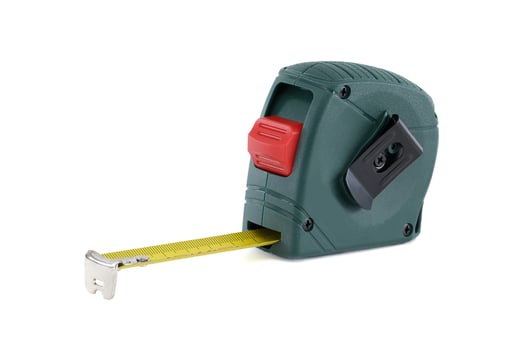 A close-up of a tape measure, perfect for construction projects and accurate measurements. photo