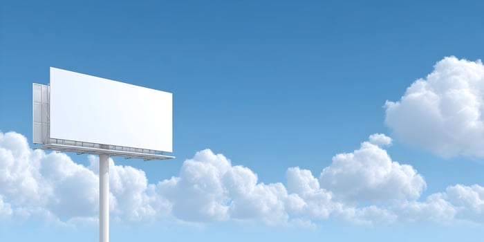 Blank Billboard Advertisement Mockup Clear Sky Clouds photo