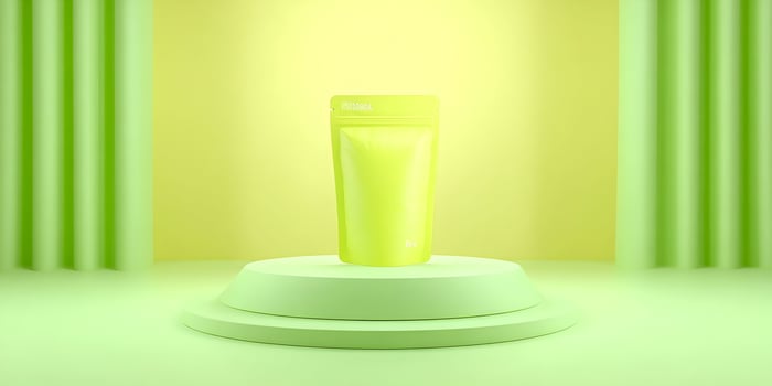 LimeGreen StandUp Pouch Mockup ProductPackagingDisplay photo