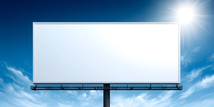 Blank Billboard Sign Outdoor Advertising Mockup Sunny Sky photo