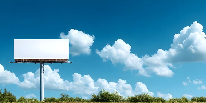 Blank Billboard Advertisement Mockup Sunny Day Sky Clouds photo