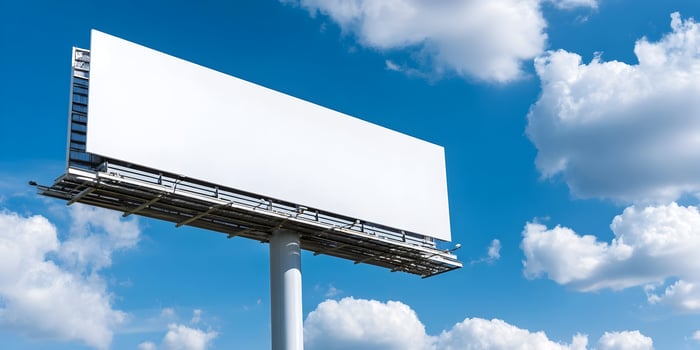 Blank Billboard Advertisement Mockup Sunny Sky Large Outdoor Advertising photo