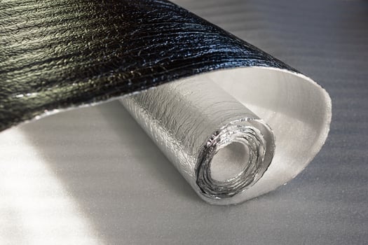 Roll of foil-wrapped polyethylene foam photo