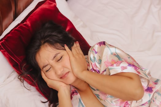 Disturbed Sleep, Woman Shielding Ears photo