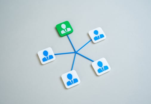 Leader and team. Joining forces. Selecting a candidate for leadership. Leadership development, group alignment, unity under collective vision and responsibility. photo
