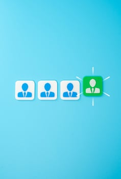 The best candidate for the job. Promotion at work. Employee recognition. Talent acquisition, HR decisions, workplace motivation, and corporate development strategies. photo