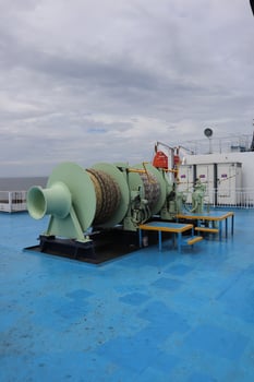 A large blue boat photo