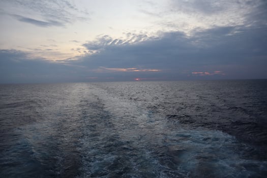 A view of the ocean from a ship photo