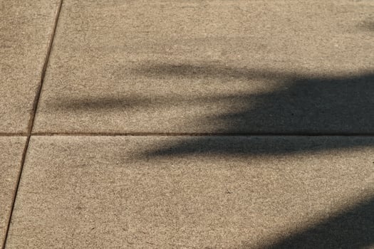 A shadow of a person on a sidewalk photo