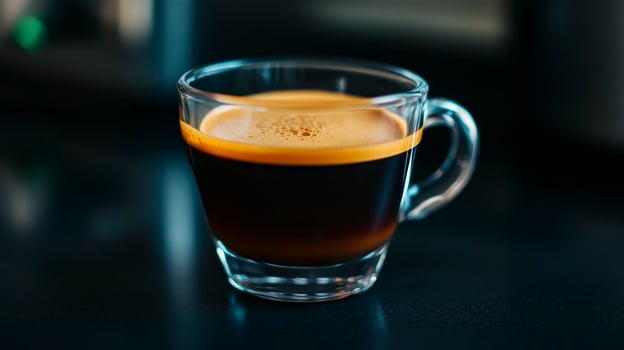 Espresso in a glass cup photo