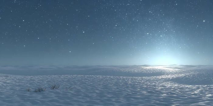 Snowy Landscape Night Scene Starry Sky Winter Night Cold Season Frozen Ground photo