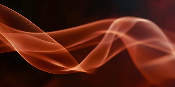 Abstract Red Smoke Swirls Dark Background Glowing Orange Fluid Design photo