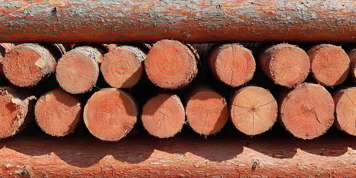 Stacked Reddish Brown Timber Logs Wood Round Cross Sections photo