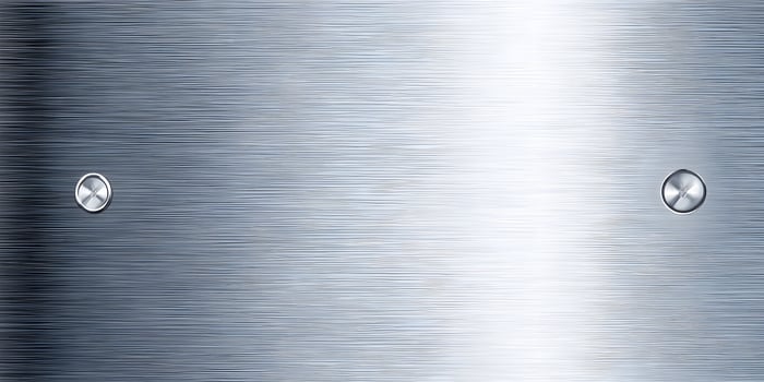 Brushed Metal Texture with Two Circular Screw Heads photo